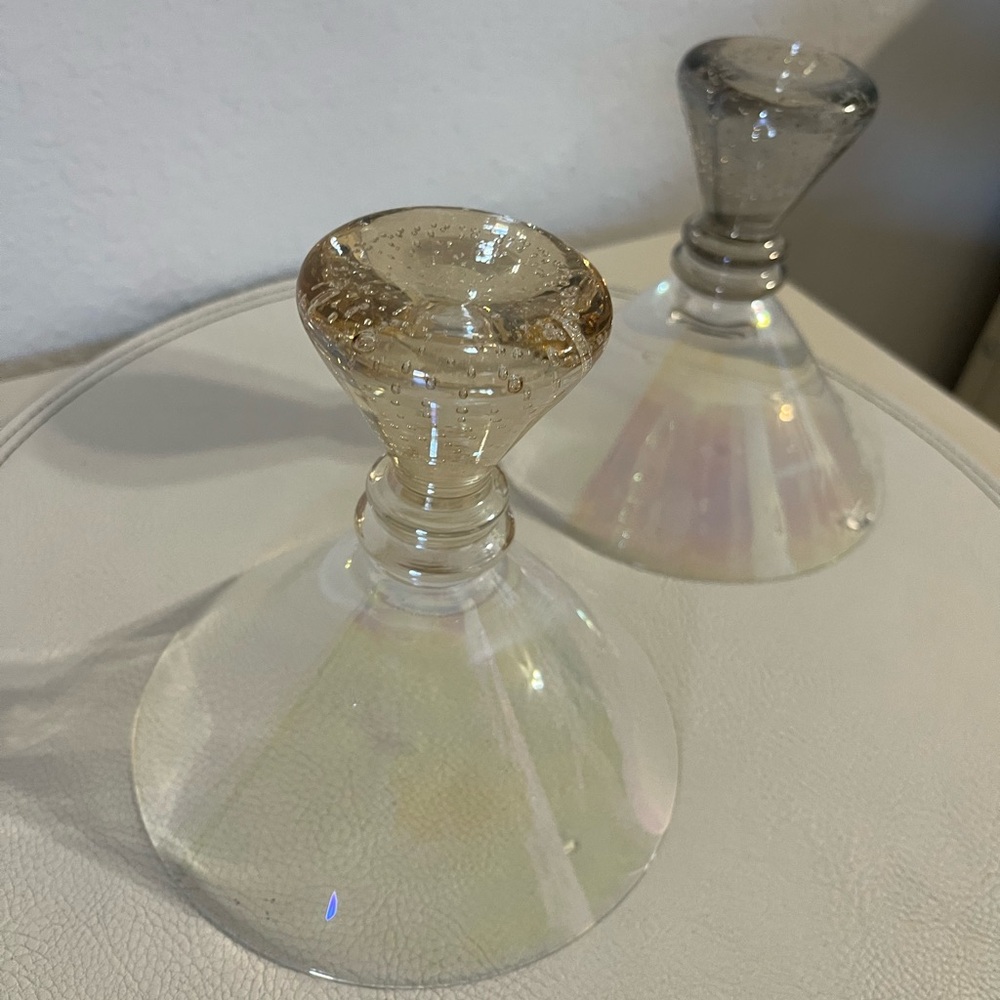 Elegant Glass Martini Glasses with bubble bases - Picture 7 of 8